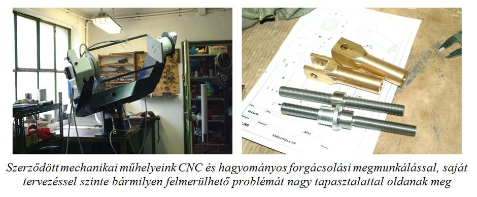 Szerződött mechanikai műhelyeink CNC és hagyományos forgácsolási megmunkálással