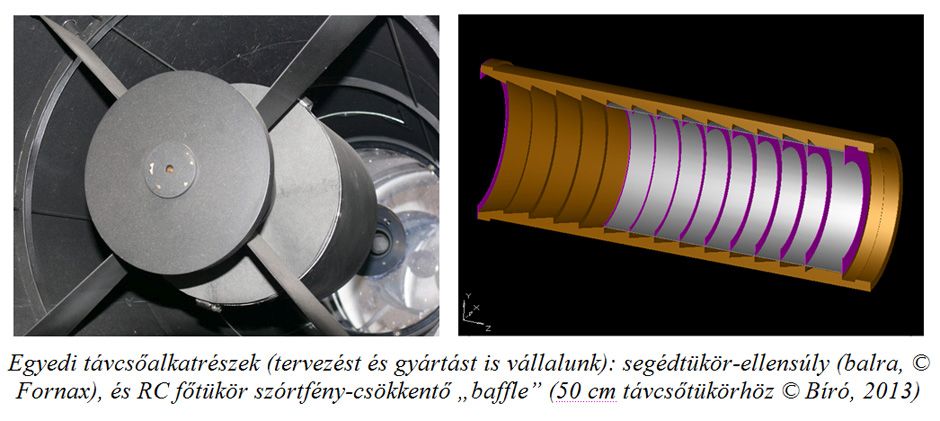 Egyedi távcsőalkatrészek